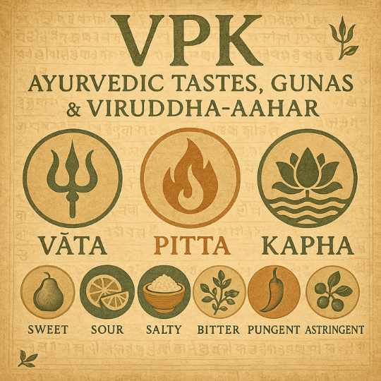 VPK, Ayurvedic Tastes & Gunas | Concept of Viruddha Ahara